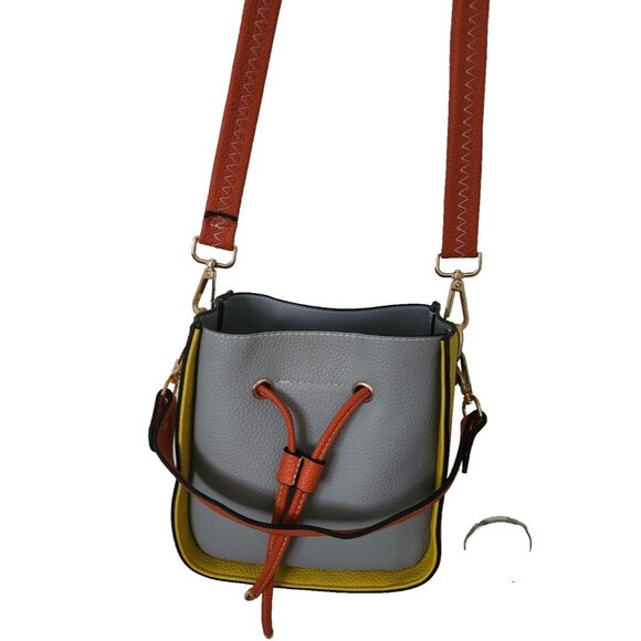 Colorblock Bucket Bag With Adjustable Strap & Drawstring Closure Cross Body - Picture 3 of 16